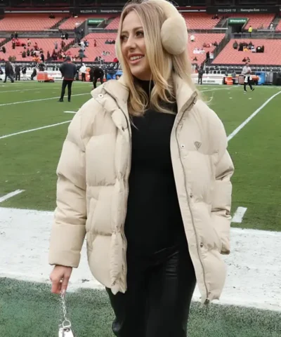 Buy Now Brittany Mahomes Chiefs Beige Puffer Jacket For Men And Women