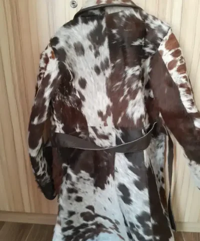 Buy Now Cowhide Fur Brown And White Leather Coat For Men And Women.webp
