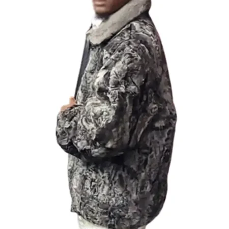 Buy Now Gray Persian Lamb Fur Mink Fur Collar Jacket For Men And Women webp