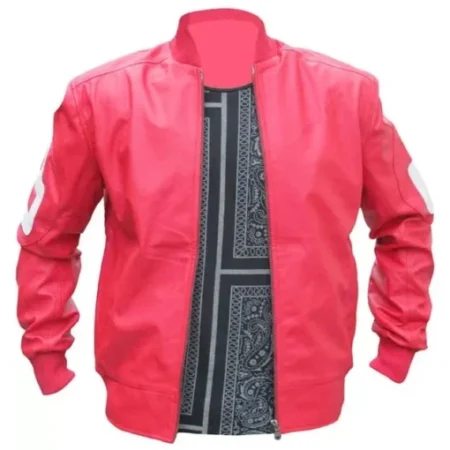 Buy Unisex 8 Ball Pink Bomber Leather Jacket
