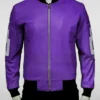 Buy Unisex 8 Ball Purple Bomber Leather Jacket 510x638