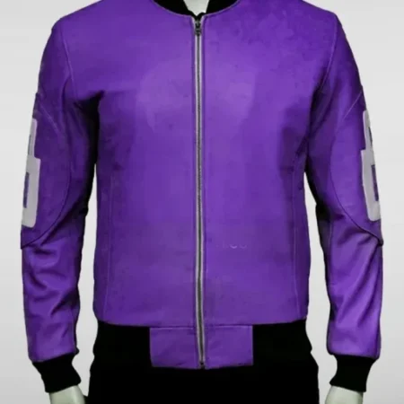Buy Unisex 8 Ball Purple Bomber Leather Jacket
