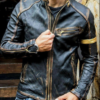Cafe Racer 2022 Vintage Biker Leather Jacket 96392