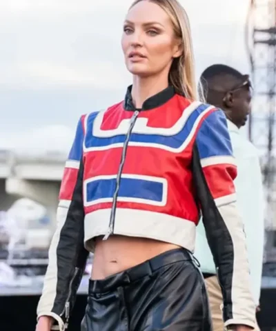 Candice Swanepoel Cropped Zip Leather Jacket 600x729