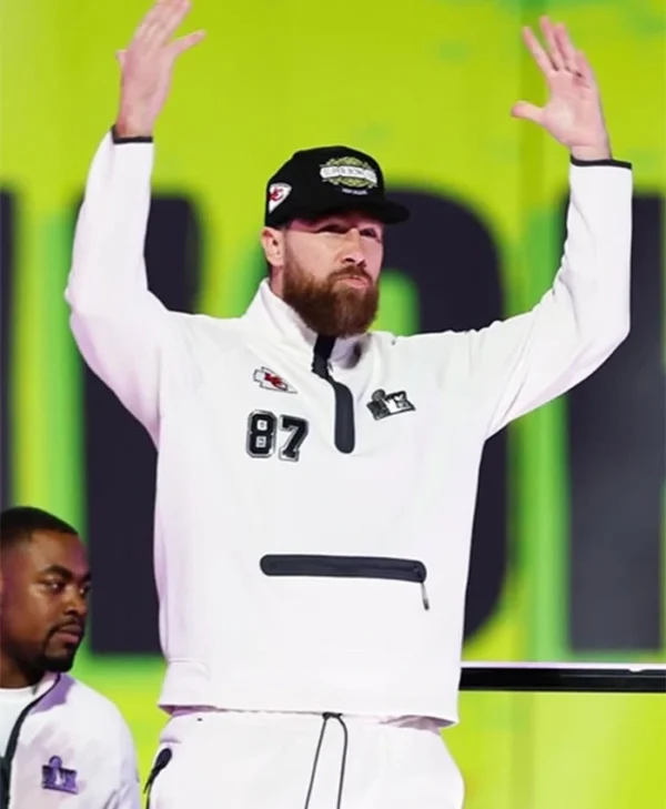 Chiefs Super Bowl LIX Opening Night Tech White Jacket