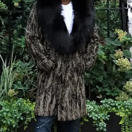 Chocolate Brown Persian Lamb Fur Coat webp