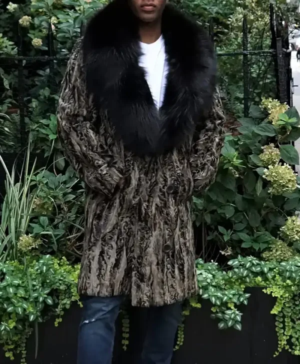 Chocolate Brown Persian Lamb Fur Coat webp