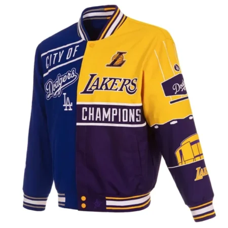 City of Champions Los Angeles Lakers and Dodgers Bomber Jacket