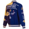 City of Champions Los Angeles Lakers and Dodgers Bomber Jacket For Sale 600x680