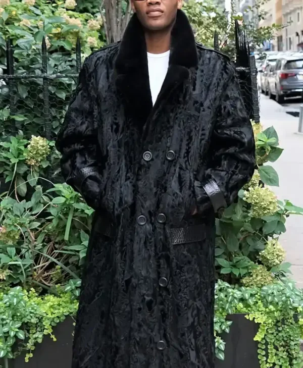 Classic Black Persian Lamb Fur Coat webp