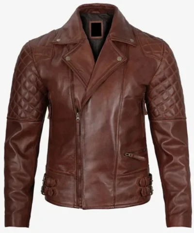 Cognac Mens Motorcycle Leather Biker Jacket 510x619