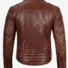 Cognac Mens Motorcycle Leather Biker Jacket Back 510x619