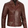 Cognac Mens Motorcycle Leather Biker Jacket Side 510x619