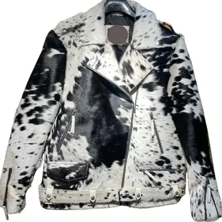 Cowhide Biker Fur Jacket webp