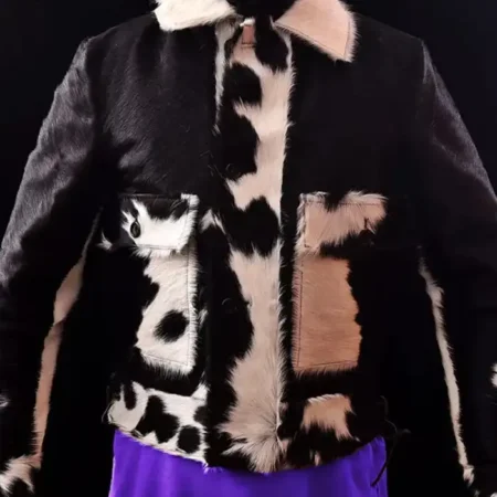 Cowhide Black And White Fur Jacket webp