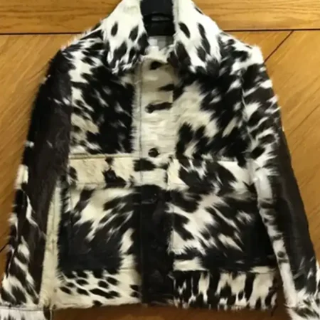 Cowhide Black And White Skin Fur Jacket webp