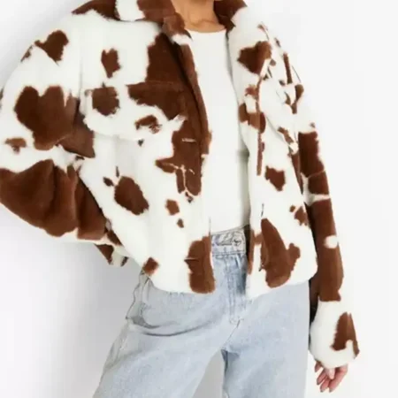 Cowhide Brown And White Fur Jacket webp