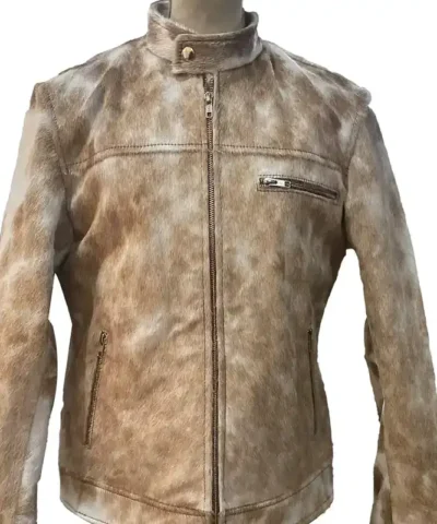 Cowhide Brown And White Fur Leather Jacket.webp
