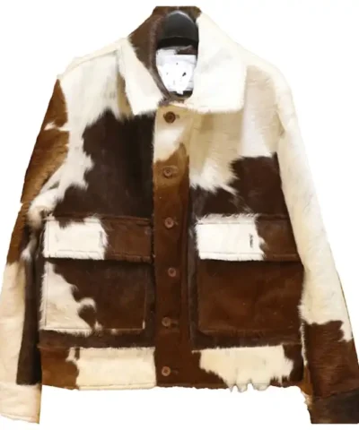 Cowhide Brown And White Leather Fur Jacket.webp