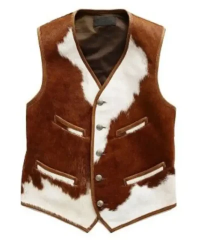Cowhide Brown And White Vest.webp