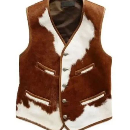 Cowhide Brown And White Vest webp