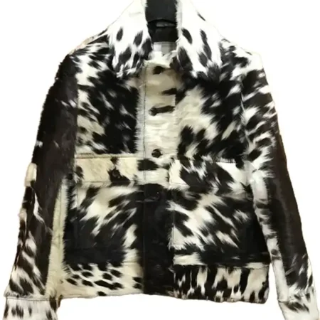 Cowhide Brown Black And White Fur Jacket webp