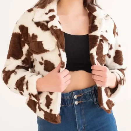 Cowhide Fur Brown And White Jacket webp
