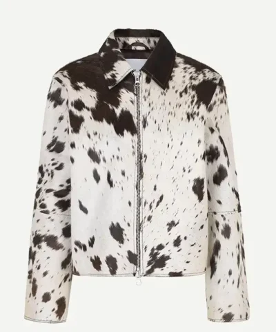 Cowhide Fur Leather Brown And White Jacket.webp