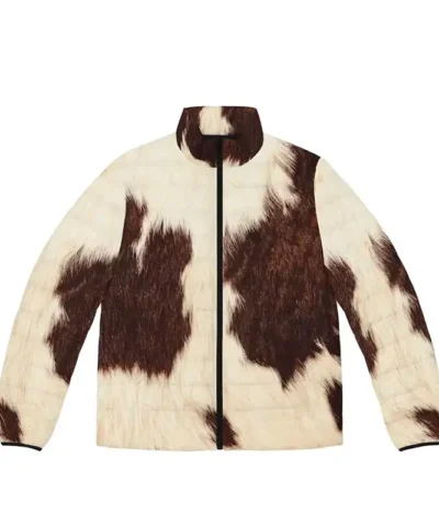 Cowhide Fur Print Puffer Jacket.webp