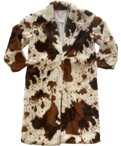 Cowhide Fuzzy Colorblock Fur Jacket.webp