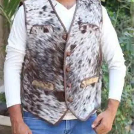 Cowhide Leather Fur Vest webp
