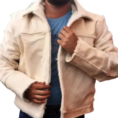 Cowhide Light Beige Fur Jacket webp