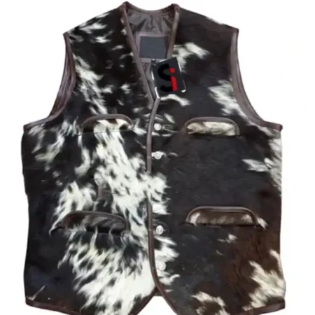 Cowhide Multicolor Fur Vest webp