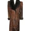 Cowhide Unique Brown Leather Fur Coat.webp