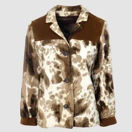 Cowhide Vintage White And Brown Fur Jacket webp
