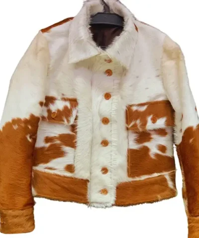 Cowhide White And Brown Fur Jacket.webp