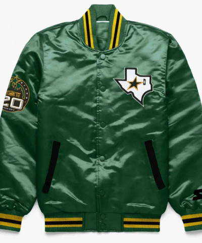 Dallas Stars Green Satin Jacket front