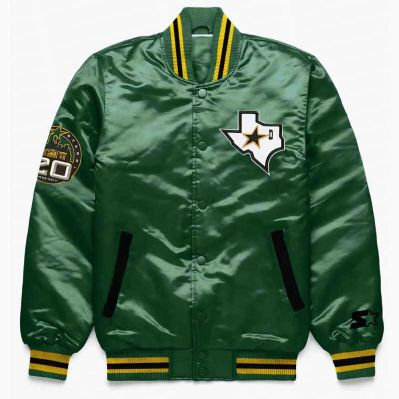 Dallas Stars Green Satin Jacket front