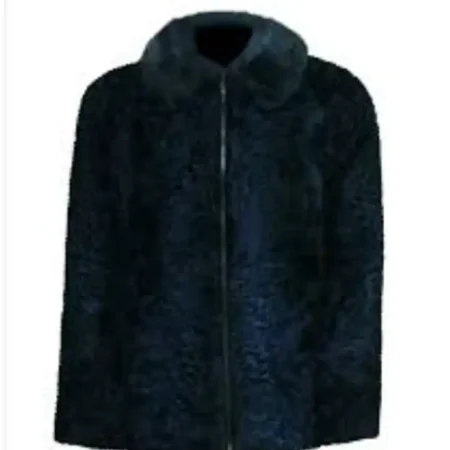 Dark Blue Persian Lamb Fur Coat webp