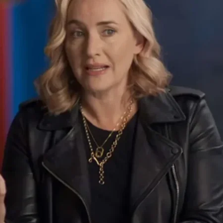 Elena Vernham The Regime 2024 Leather Jacket Front