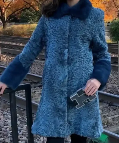 Elizabeth Persian Lamb Fur Blue Coat.webp