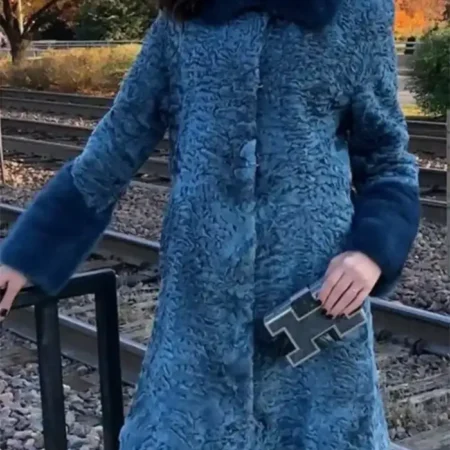Elizabeth Persian Lamb Fur Blue Coat webp