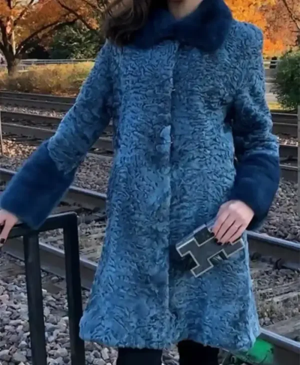 Elizabeth Persian Lamb Fur Blue Coat webp