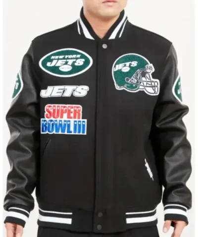 Eunice New York Jets Black Bomber Jacket 600x729