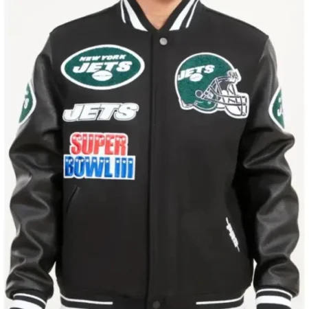 Eunice New York Jets Black Bomber Jacket