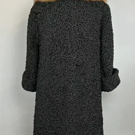 Evelyn Persian Lamb Black Coat with Mink Collar For Men And Women webp
