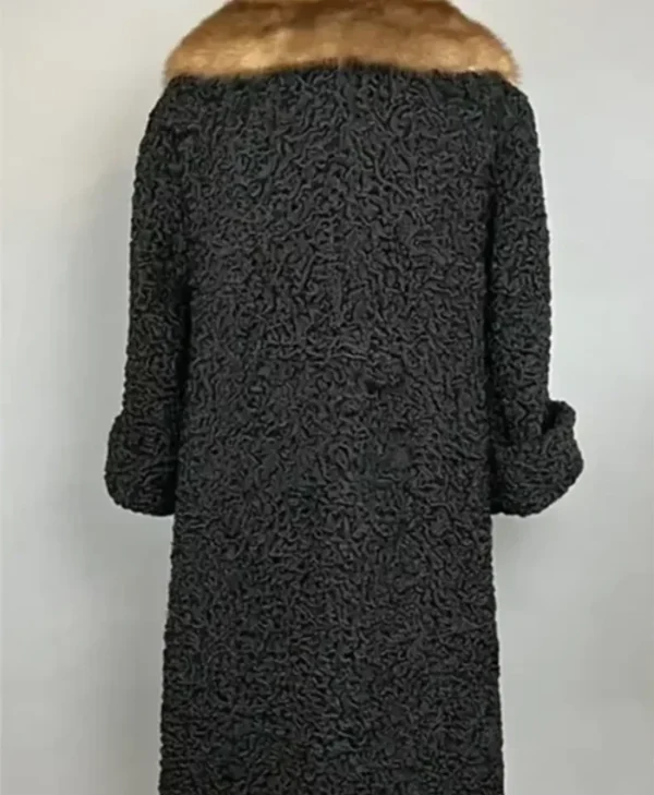 Evelyn Persian Lamb Black Coat with Mink Collar For Men And Women webp