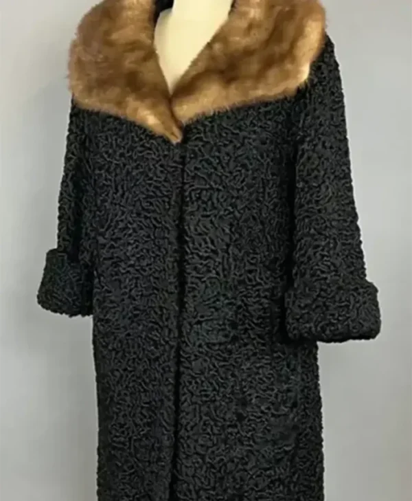 Evelyn Persian Lamb Coat with Mink Collar webp