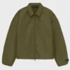 Fear of God Essentials Textured Nylon Olive Green Trucker Jacket 510x510