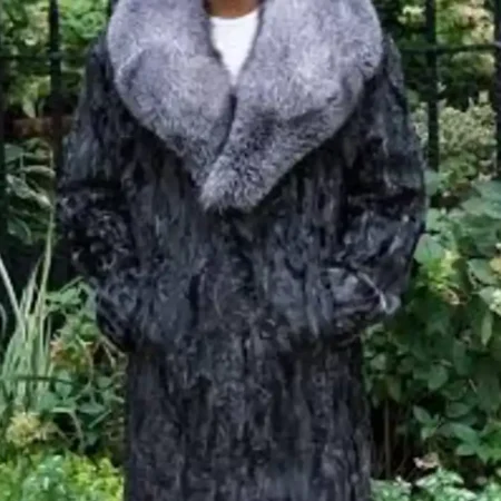 Grey Swakara Persian Lamb Fur Coat webp